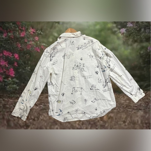 Chico’s Paint Yourself An Adventure Button Up Shirt Size 2/M Women’s Boho Artsy - Picture 8 of 9